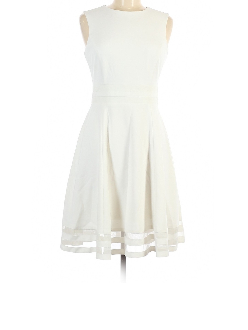 Calvin Klein Jeans Cream Sleeveless Fit-and-Flare Midi Dress